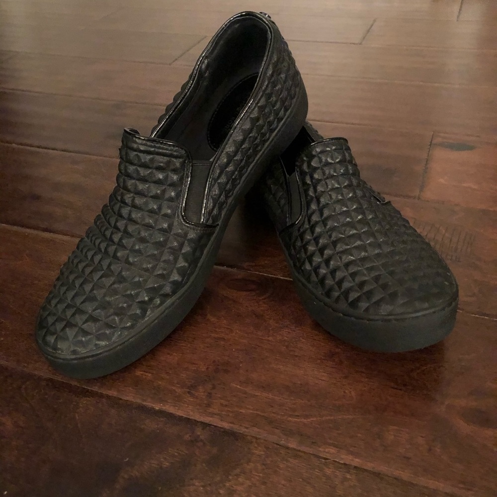 Michael Kors Womens Black Leather Loafers Size 9